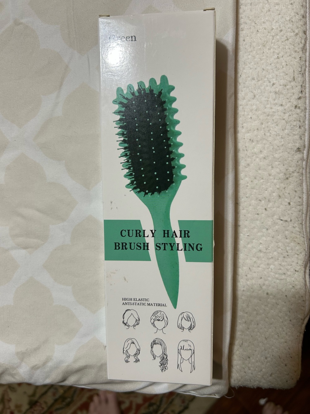 Curly Hair Brush Styling - Green